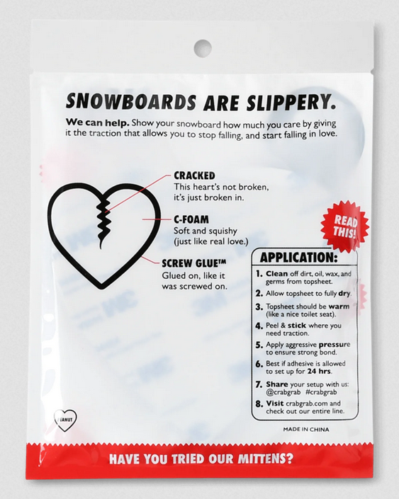 9892.png Podkładka Na Snowboard Crab Grab Mega Heart / Red